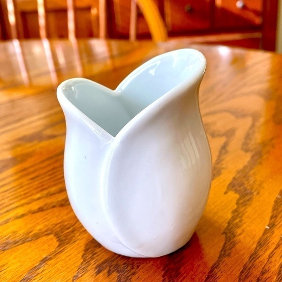 Bud Vase Ceramic Flower Ribbon White Pink Green Small Vintage - Picture 5 of 8